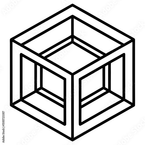 Isometric Optical Illusion Cube vector illustration