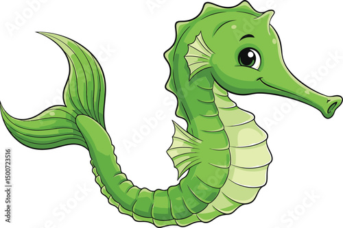 detailed digital illustration, realistic sea serpent, emerald green scales, flowing fins, large expressive eyes, detailed textured body, highly detailed, 8k, photorealistic
