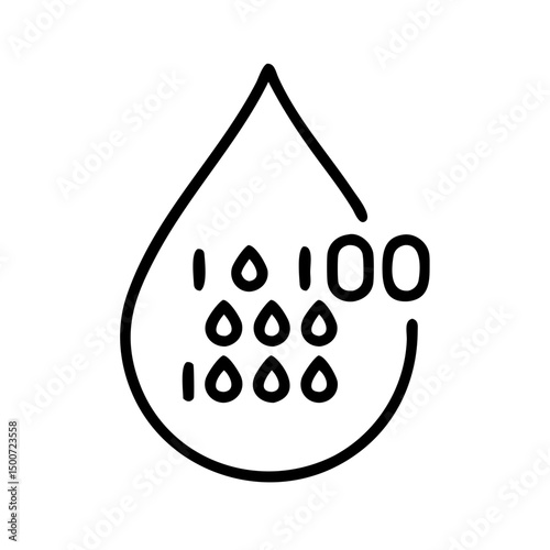 Tech Stream from Liquid Droplet Icon vector illustration