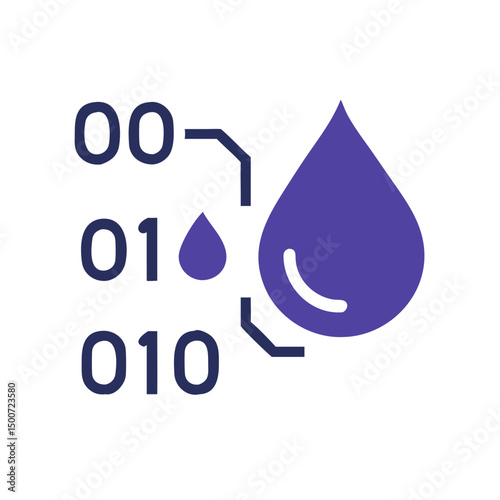 Modern Drop of Liquid Becomes Data vector illustration