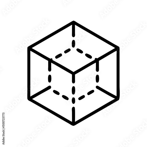 Stylized 3D Cube Illusion Shape vector illustration
