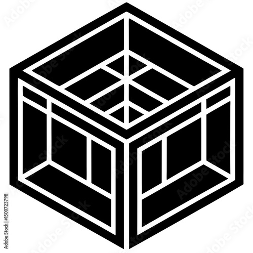 Geometric Cube Optical Visual Trick vector illustration