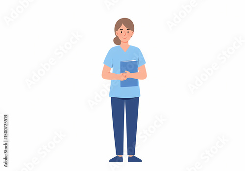 Female Nurse Healthcare Professional Medical Illustration isolated on transparent background
