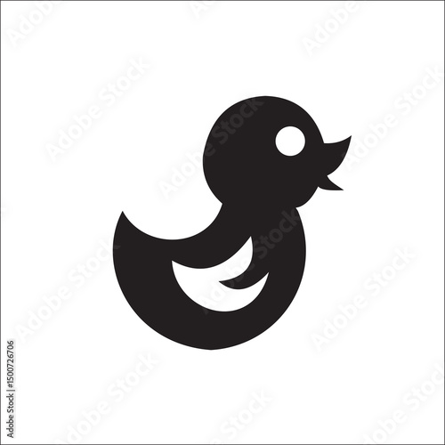 Simple icon of a children's toy, waterfowl duckling, animal