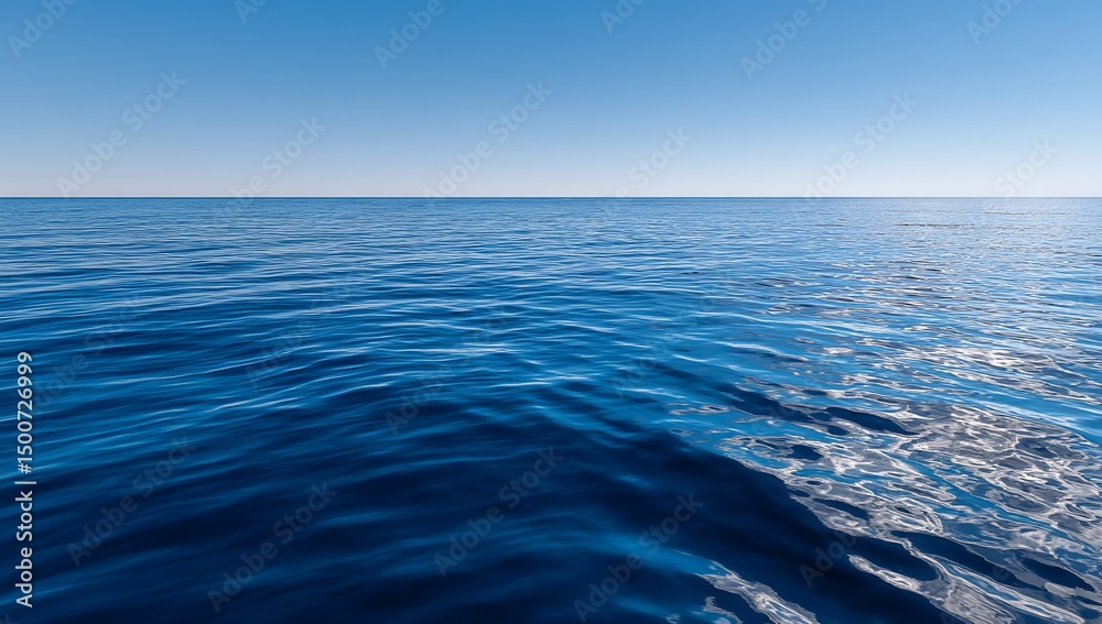Obraz premium Calm ocean surface under a clear blue sky