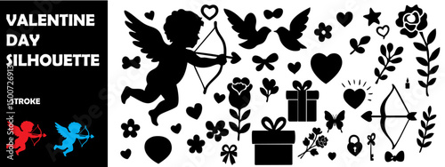Valentine's Day Silhouette Vector Set – Love, Romance, and Couple Icons