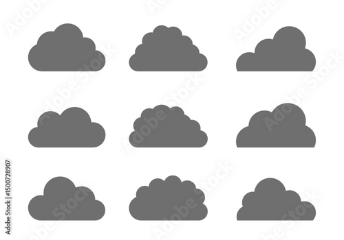 雲・クラウドのシンプルなイラスト黒