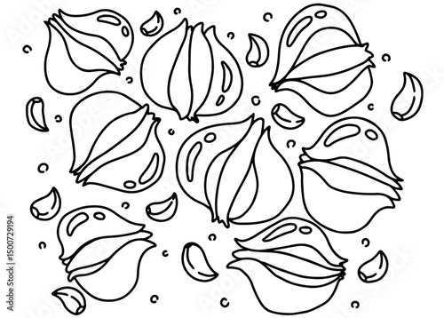 seamless pattern with garlic