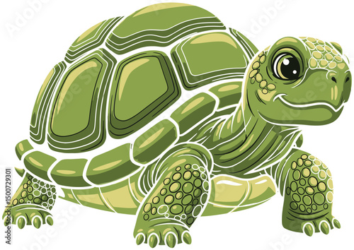digital art, photorealistic, hyper-detailed, intricate, highly rendered, shiny, glossy, 3d, turtle, tortoise, green, shell, cute, cartoon, adorable, smiling, bright colors, dynamic, vibrant, fantasy
