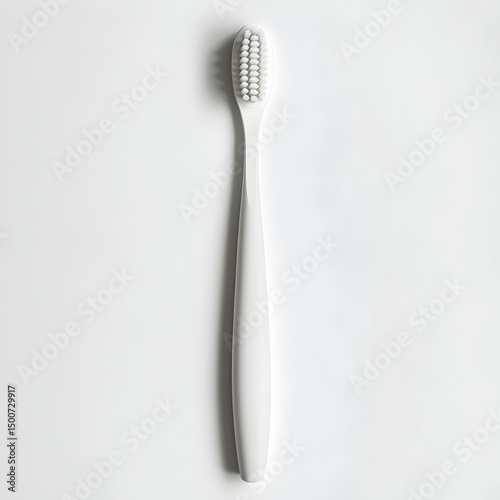 White toothbrush on white background