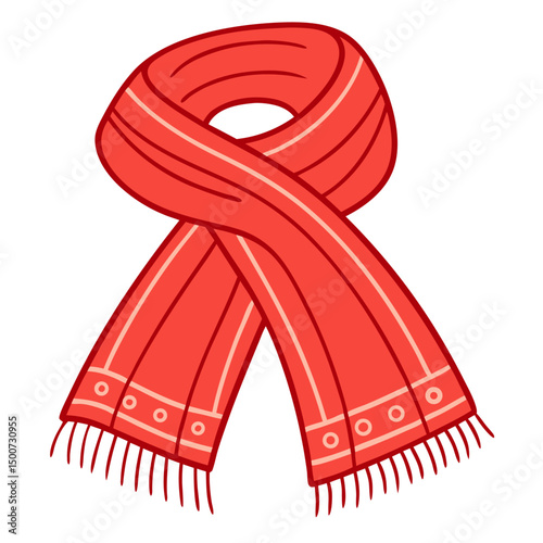 Infinity  Scarf Shawl Vector. Simple Illustration of Scarves, Shawls, and Pashmina Accessories
