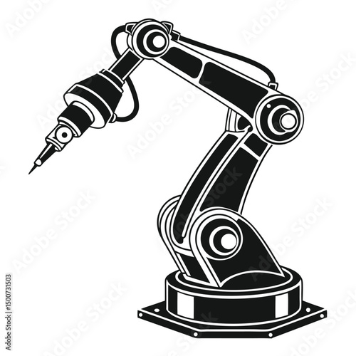 "Industrial Robotic Arm Illustration"