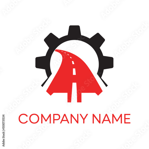 Road Repair Logo Design Vector,