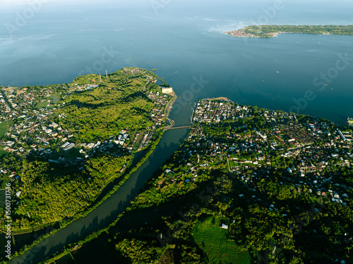 Fototapeta Naklejka Na Ścianę i Meble -  Sunrise in Tropical Port Town