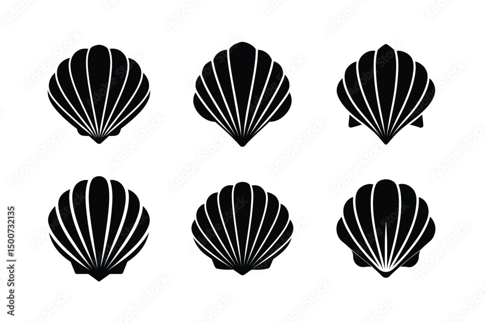 Obraz premium beach seashell clipart vector simple cartoon