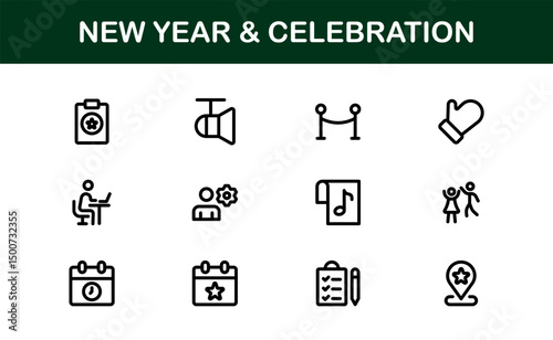 Politics Icon Set Featuring Government, Voting, Campaign, Election, and Public Service Elements in a Clean, Minimalist, SEO-Optimized Vector Style