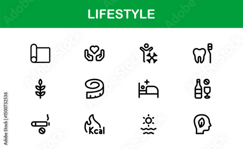 Lifestyle Icon Collection. Clean Line Art for Health, Fitness, Travel, and Personal Growth Themes