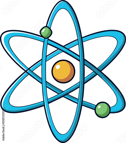  Atomic Structure Illustration with Electrons, Nucleus, Electron Orbit, Science, Physics, Chemistry, Education, Learning, Atomic Model, Atomic Theory, Atomic Diagram, Fundamental Concept