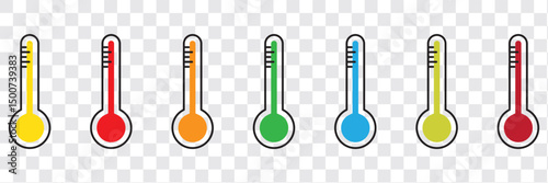 Thermometer icon set vector