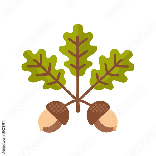 Oak Branch Illustrations – Leaves and Acorns Included