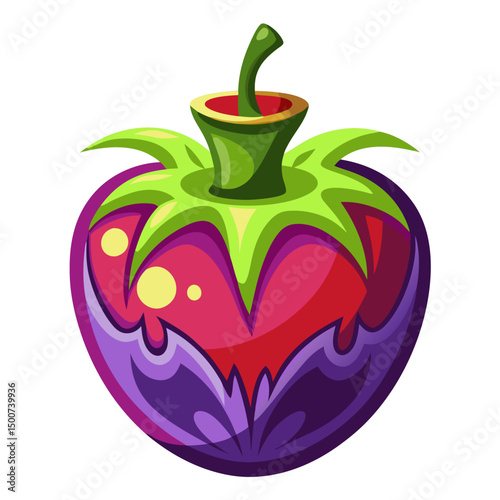 Magical Poison Apple icon ,  cursed fruit witch apple
 Fairytale Style Vector

