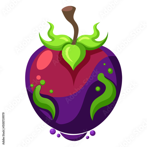 Magical Poison Apple icon ,  cursed fruit witch apple
 Fairytale Style Vector

