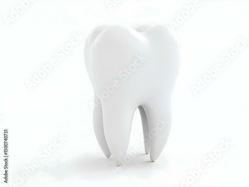 Dental hygiene: isolated tooth on clean background for medical use