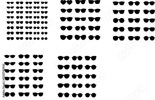 A Collection Trendy Sunglasses icon Silhouettes for the Fashion Forward Individual