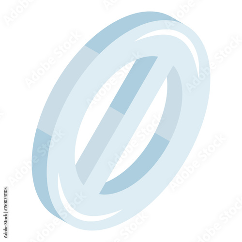 Conceptual isometric design icon of ban