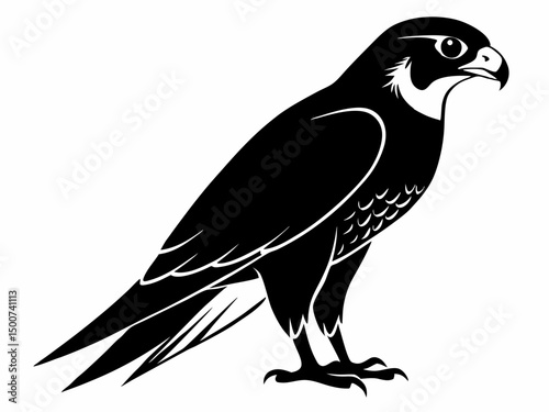 Peregrine falcon bird silhouette, falcon bird silhouette, Peregrine falcon bird silhouette vector illustration