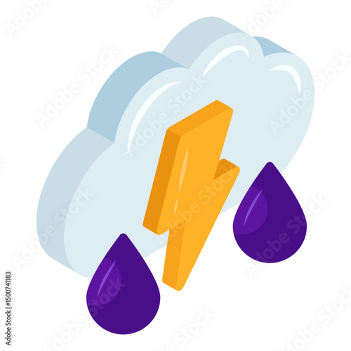 Creative design icon of thunderstorm