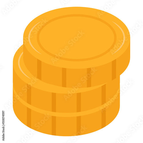 An editable design icon of dollar coin