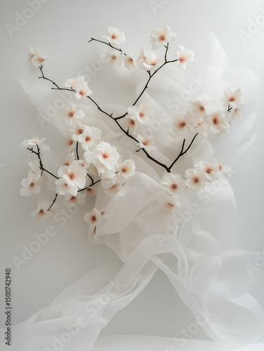 elegant ikebana arrangement, which is a traditional Japanese art form of flower arranging. 
