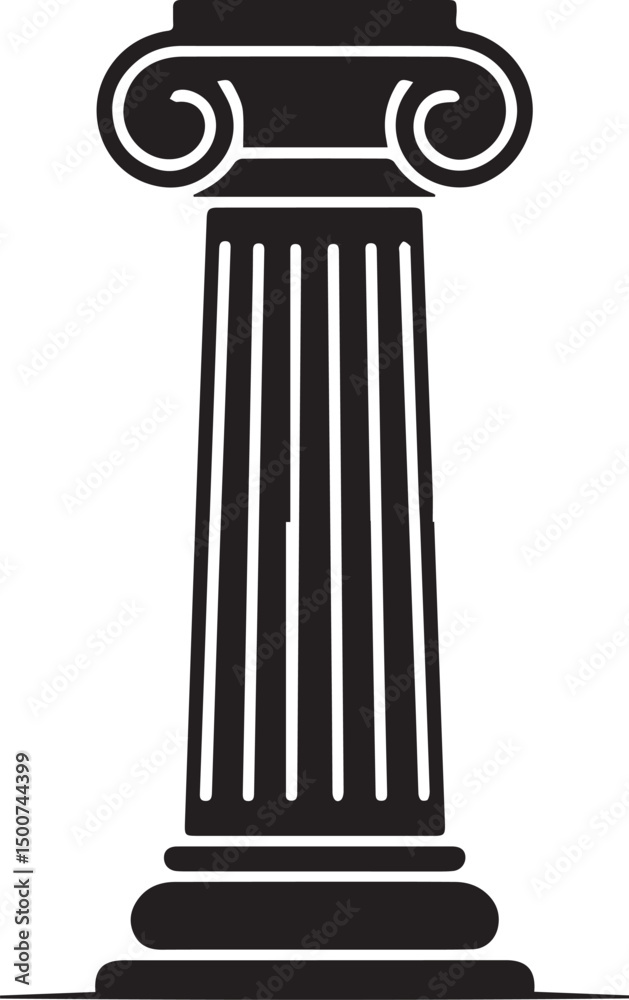 Ancient Column Silhouette Vector | Historic Black Vector Art Illustration for Architecture Ancient Column Silhouette Vector | Historic Black Vector Art Illustration for Architecture