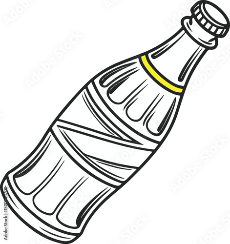 Retro Glass Soda Bottle Illustration – Vintage Beverage Vector Design