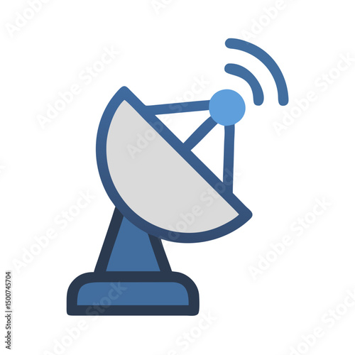 Simple Satellite Dish antenna icon Vector Illustration 