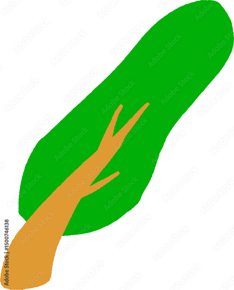 Obraz premium 바람에 휘날리는 초록색 나무