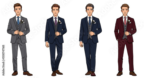Formal suits illustration variety
