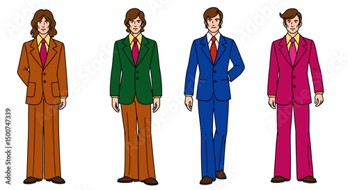 Diverse men in formal attire and traditional clothing