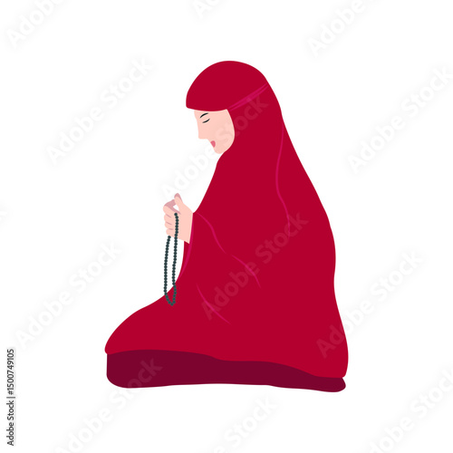 woman do dhikr illustration