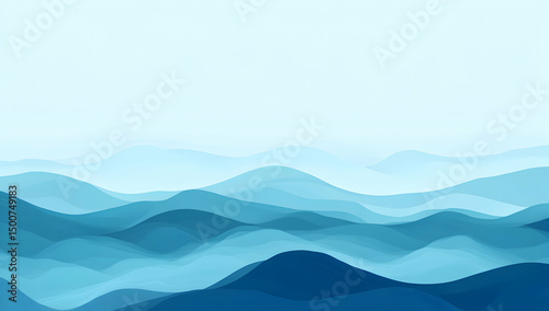 Abstract Blue Mountain Landscape