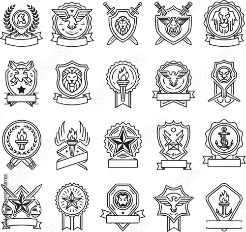 Ultra-Bold Badges: 20 Trace-Ready Emblem Logos. 
