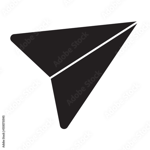 black paper plane icon