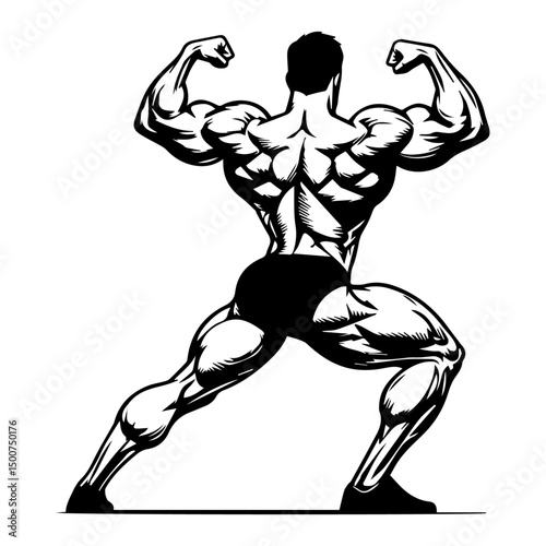 Male Bodybuilder Flexing Muscles