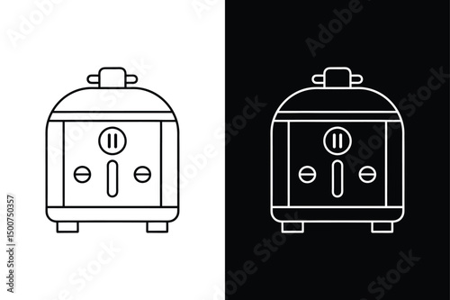 autoclave line icon vector illustration design black white background