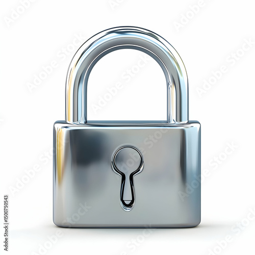 Chrome Padlock Security Icon