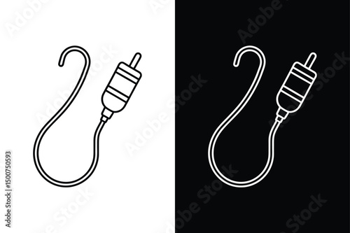 Catheter line Icon. Flat Vector Style on White black Background