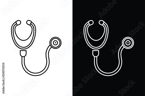 Minimalist Endoscope Line Art. Perfect Icons for Surgical Illustrations