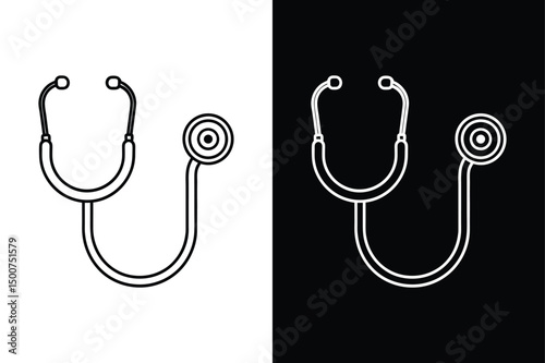Endoscope Icon & Line Art. Simple Designs for Logos and Medical Diagrams