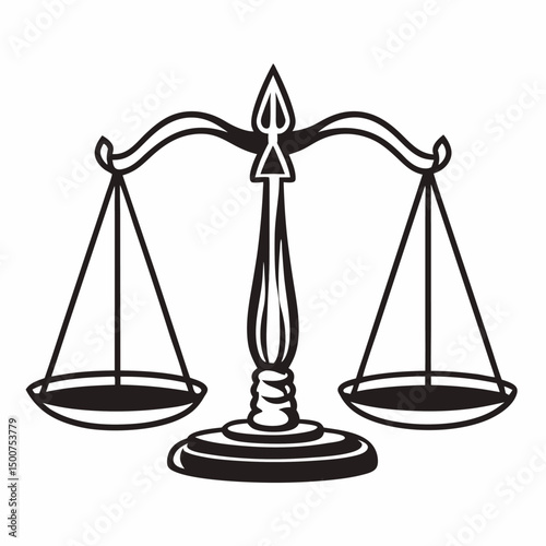 A gold legal symbol of justice with balanced scales representing equality